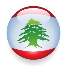 World Flag Button Lebanon