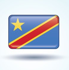 Flag of Democratic Republic the Congo vector illustration