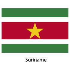 Flag of the country suriname Vector illustration