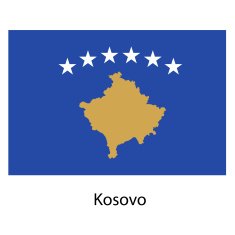 Flag of the country kosovo Vector illustration