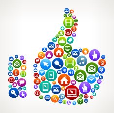 Thumbs Up Technology Internet and Web Media Icon Pattern