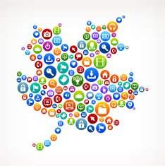 Maple Leaf Technology Internet and Web Media Icon Pattern N2