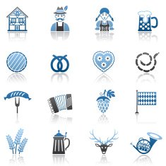 Blue Oktoberfest Icon Set