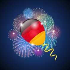 Germany holiday background Fireworks and Balloon