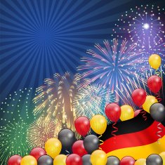 Germany holiday background Fireworks and Flag N2