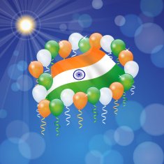 India holiday background Flag and balloons N2