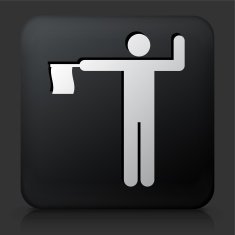 Black Square Button with Flagger Icon
