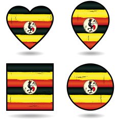 Vintage Flags of Uganda Set icons