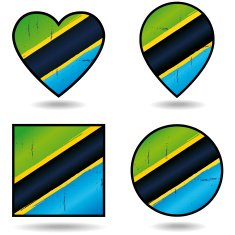 Vintage Flags of Tanzania Set icons