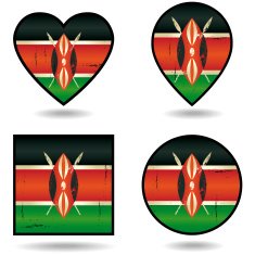 Vintage Flags of Kenya Set icons