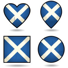 Grunge Flags of Scotland Set icons