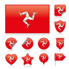 Isle of man flag set