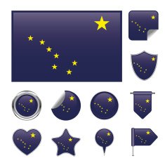 Alaska flag set