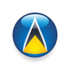 World Flag Button Saint Lucia