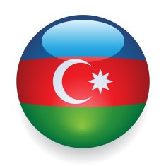 World Flag Button Azerbaijan