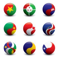 Group of Crystal Ball Flags N18