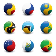 Group of Crystal Ball Flags N20