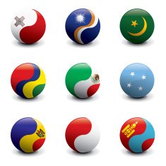 Group of Crystal Ball Flags N21