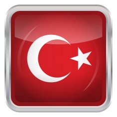 Glossy Button - Flag of Turkey N3