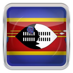 Glossy Button - Flag of Swaziland N3