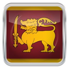 Glossy Button - Flag of Sri Lanka N2