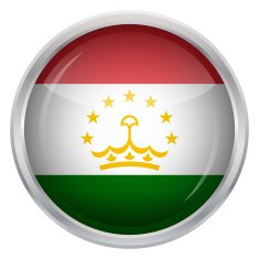Glossy Button - Flag of Tajikistan N4
