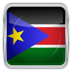 Glossy Button - Flag of South Sudan N3