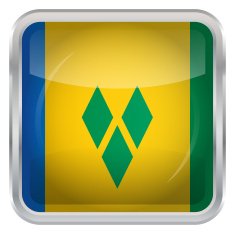 Glossy Button - Flag of Saint Vincent and the Grenadines N3