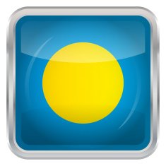 Glossy Button - Flag of Palau N3