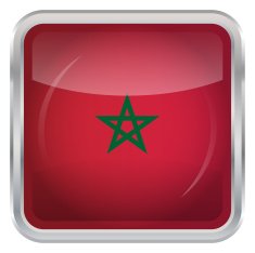 Glossy Button - Flag of Morocco N3