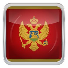 Glossy Button - Flag of Montenegro N3