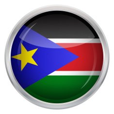 Glossy Button - Flag of South Sudan N4