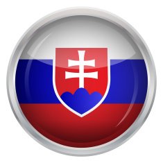 Glossy Button - Flag of Slovakia N3
