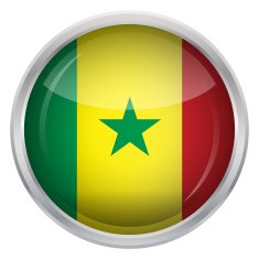 Glossy Button - Flag of Senegal N4