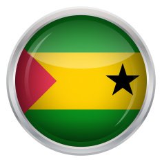 Glossy Button - Flag of Sao Tome and Principe N4