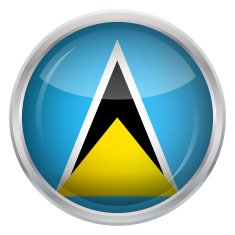 Glossy Button - Flag of Saint Lucia N4