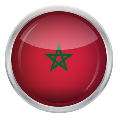 Glossy Button - Flag of Morocco N4