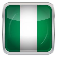 Glossy Button - Flag of Nigeria