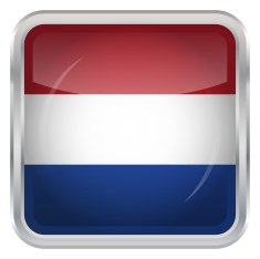 Glossy Button - Flag of Netherlands N3