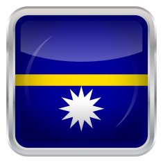 Glossy Button - Flag of Nauru N3