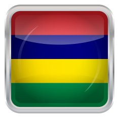 Glossy Button - Flag of Mauritius N3