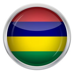 Glossy Button - Flag of Mauritius N4