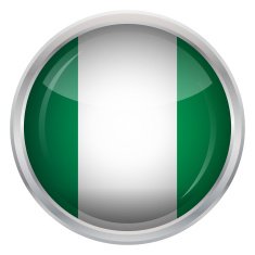 Glossy Button - Flag of Nigeria N2