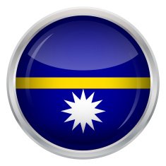 Glossy Button - Flag of Nauru N4