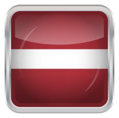 Glossy Button - Flag of Latvia N3