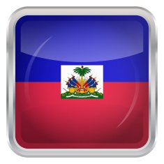 Glossy Button - Flag of Haiti N3