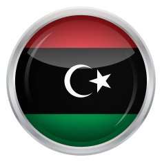 Glossy Button - Flag of Libya N3