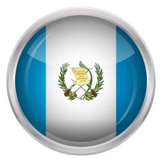 Glossy Button - Flag of Guatemala N4