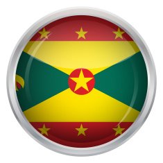 Glossy Button - Flag of Grenada N4