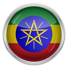 Glossy Button - Flag of Ethiopia